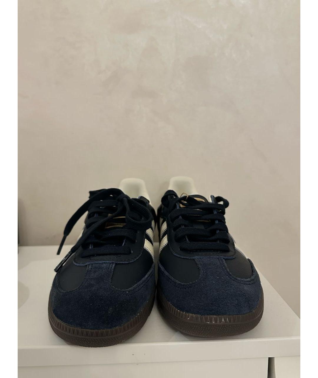 ADIDAS Темно-синие замшевые кроссовки, фото 2