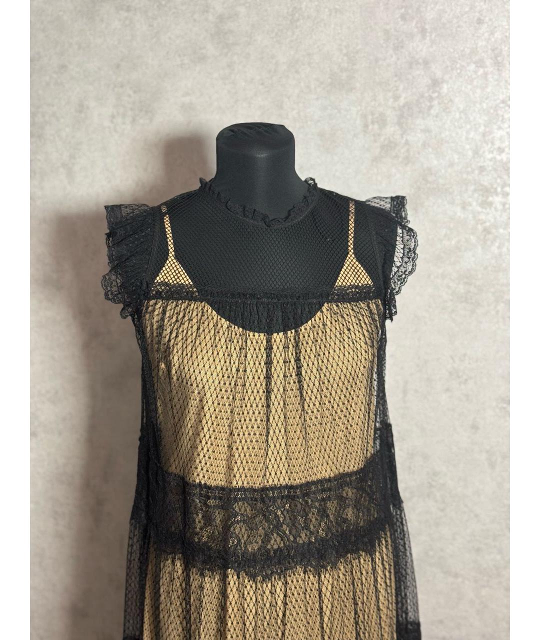 TWIN-SET Черное полиамидовое вечернее платье, фото 4