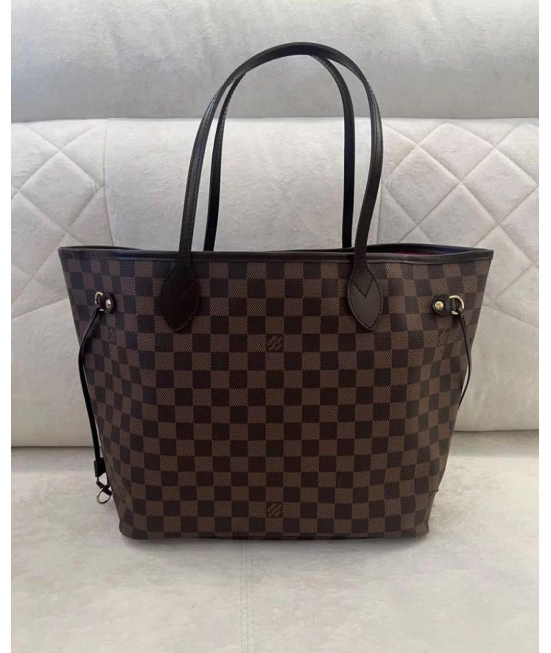 LOUIS VUITTON PRE-OWNED Коричневая кожаная сумка с короткими ручками, фото 9