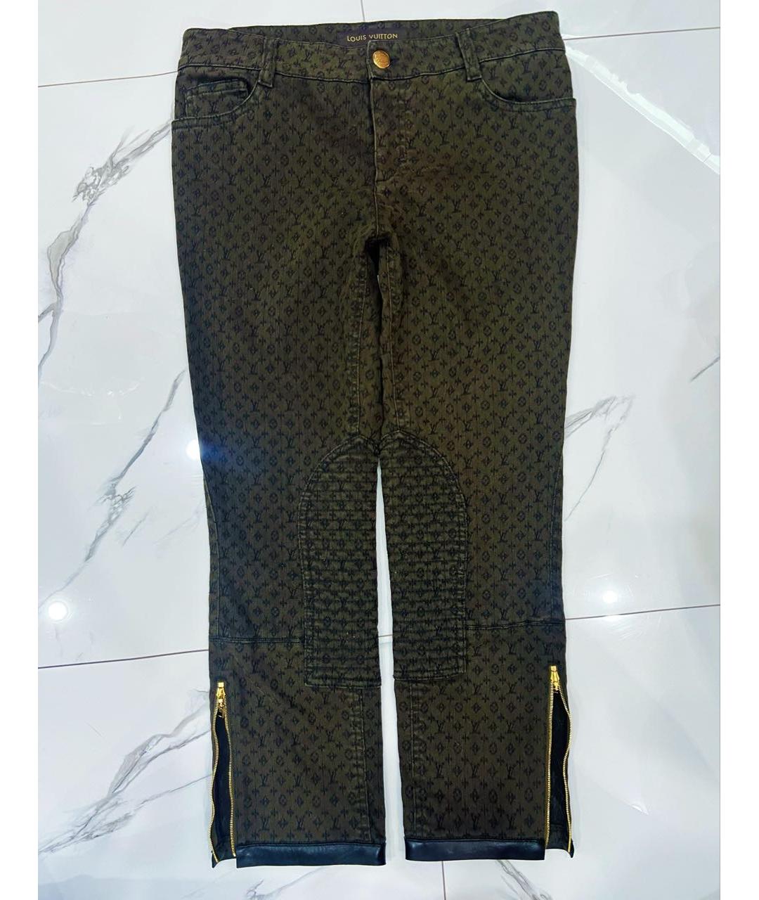 LOUIS VUITTON PRE-OWNED Коричневые хлопко-эластановые прямые джинсы, фото 8