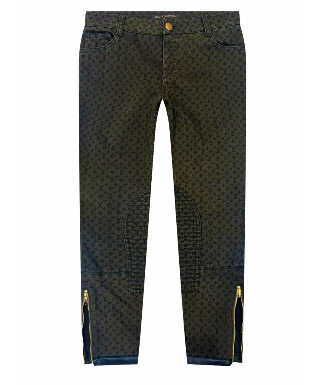LOUIS VUITTON PRE-OWNED Коричневые хлопко-эластановые прямые джинсы, фото 1