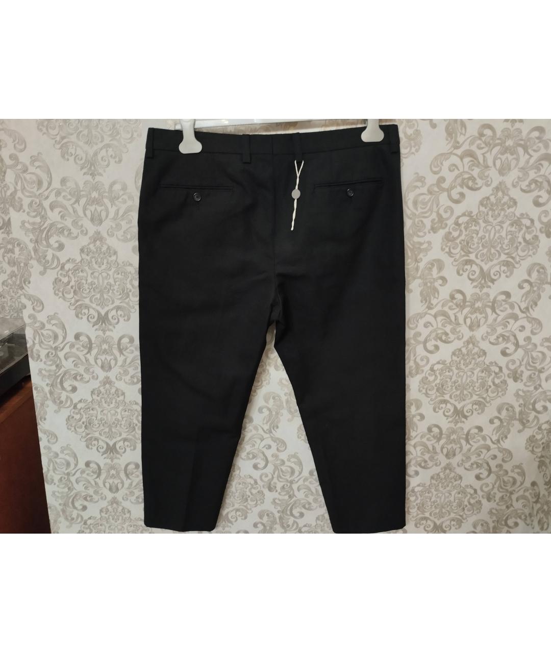 DOLCE&GABBANA Черные хлопковые классические брюки, фото 2