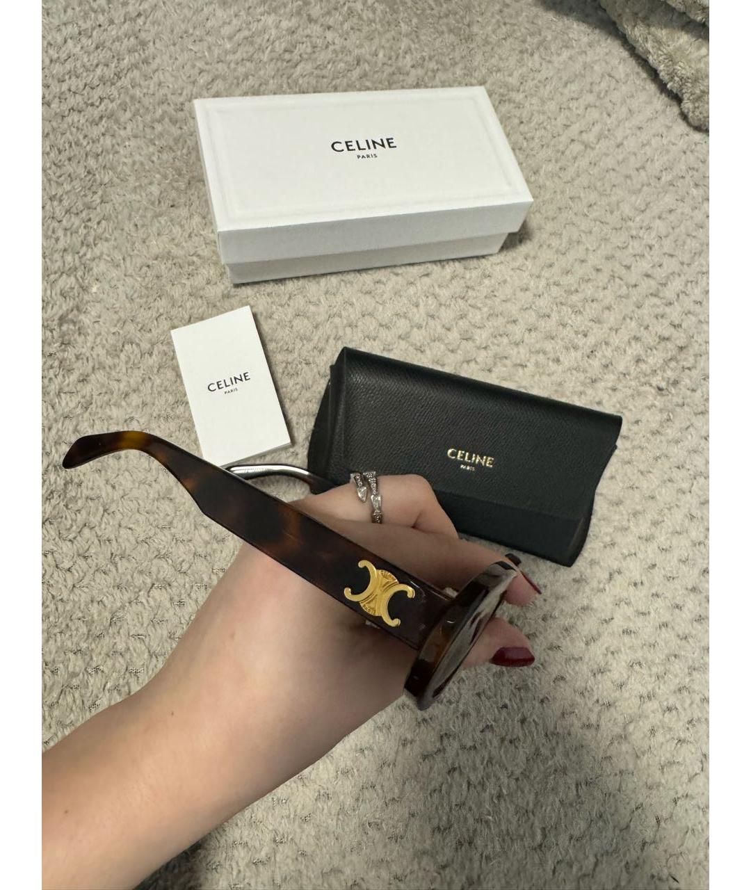CELINE Коричневые солнцезащитные очки, фото 7