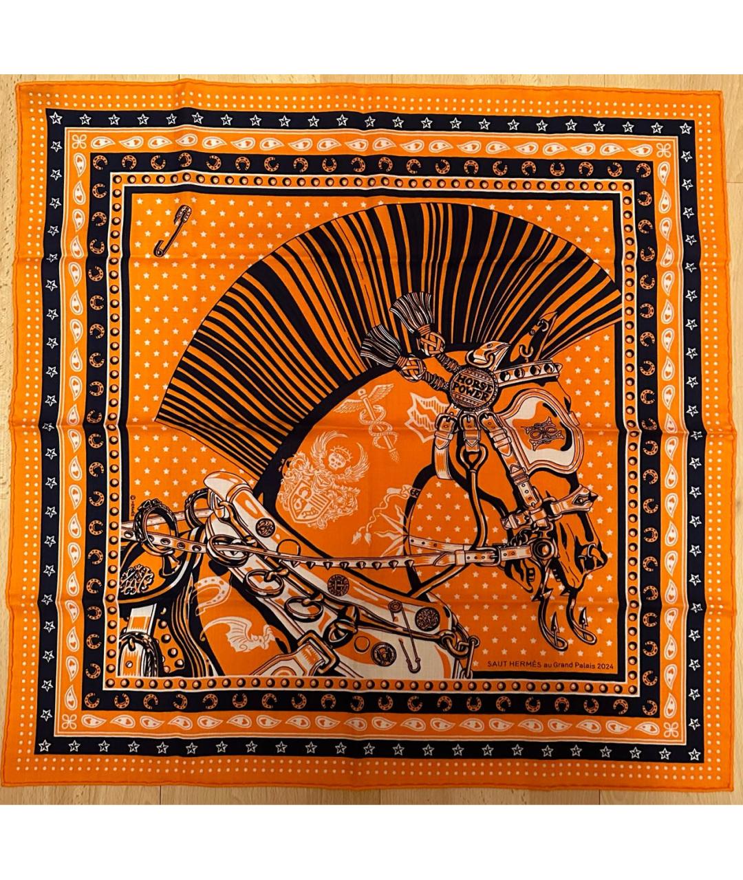 HERMES PRE-OWNED Оранжевый кашемировый шарф, фото 6