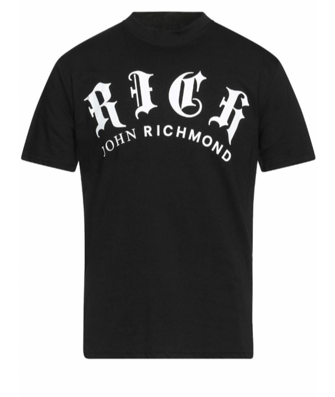 JOHN RICHMOND Черная хлопковая футболка, фото 1