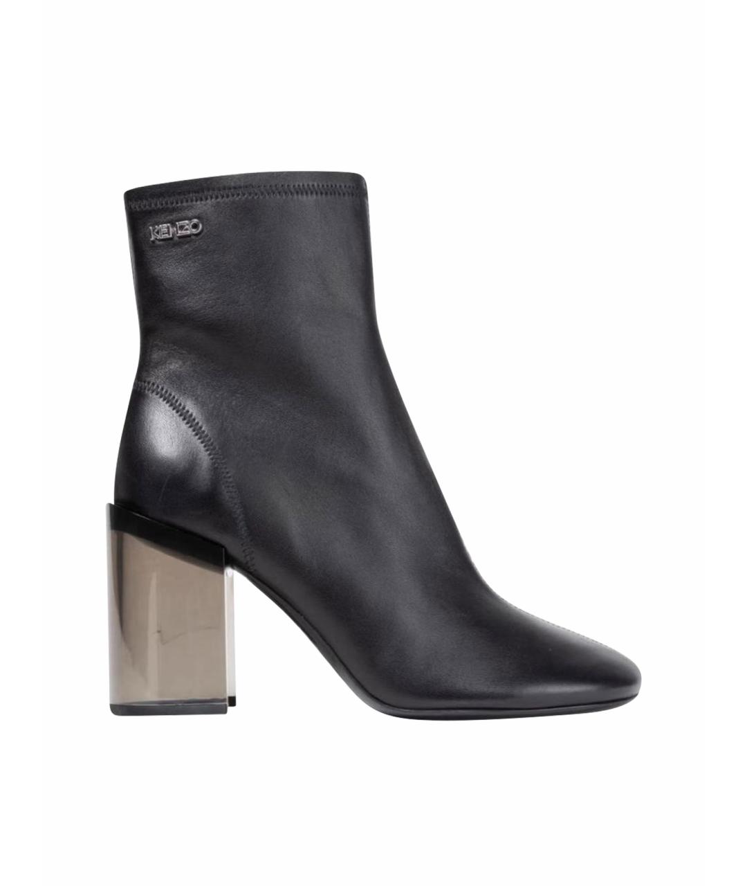 KENZO Черные кожаные сапоги, фото 1