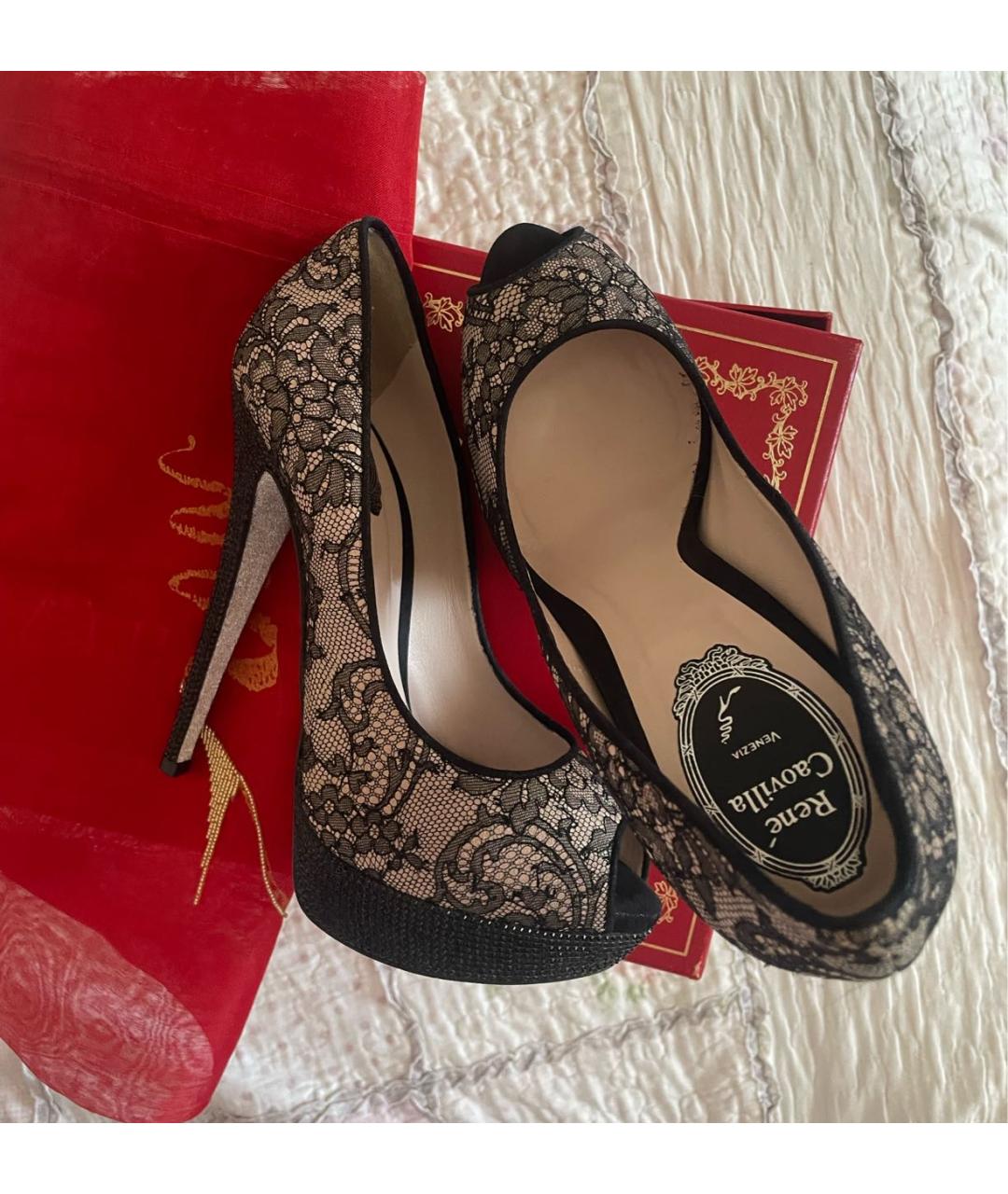 RENE CAOVILLA Бежевые текстильные туфли, фото 2