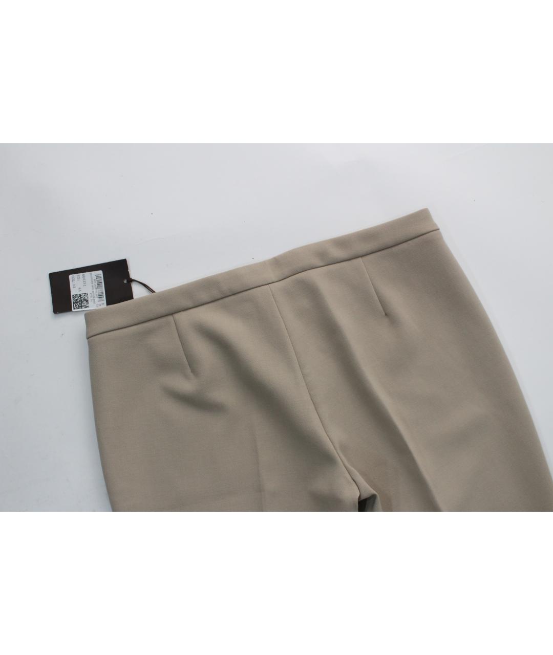 TRUSSARDI Бежевые полиэстеровые брюки широкие, фото 9