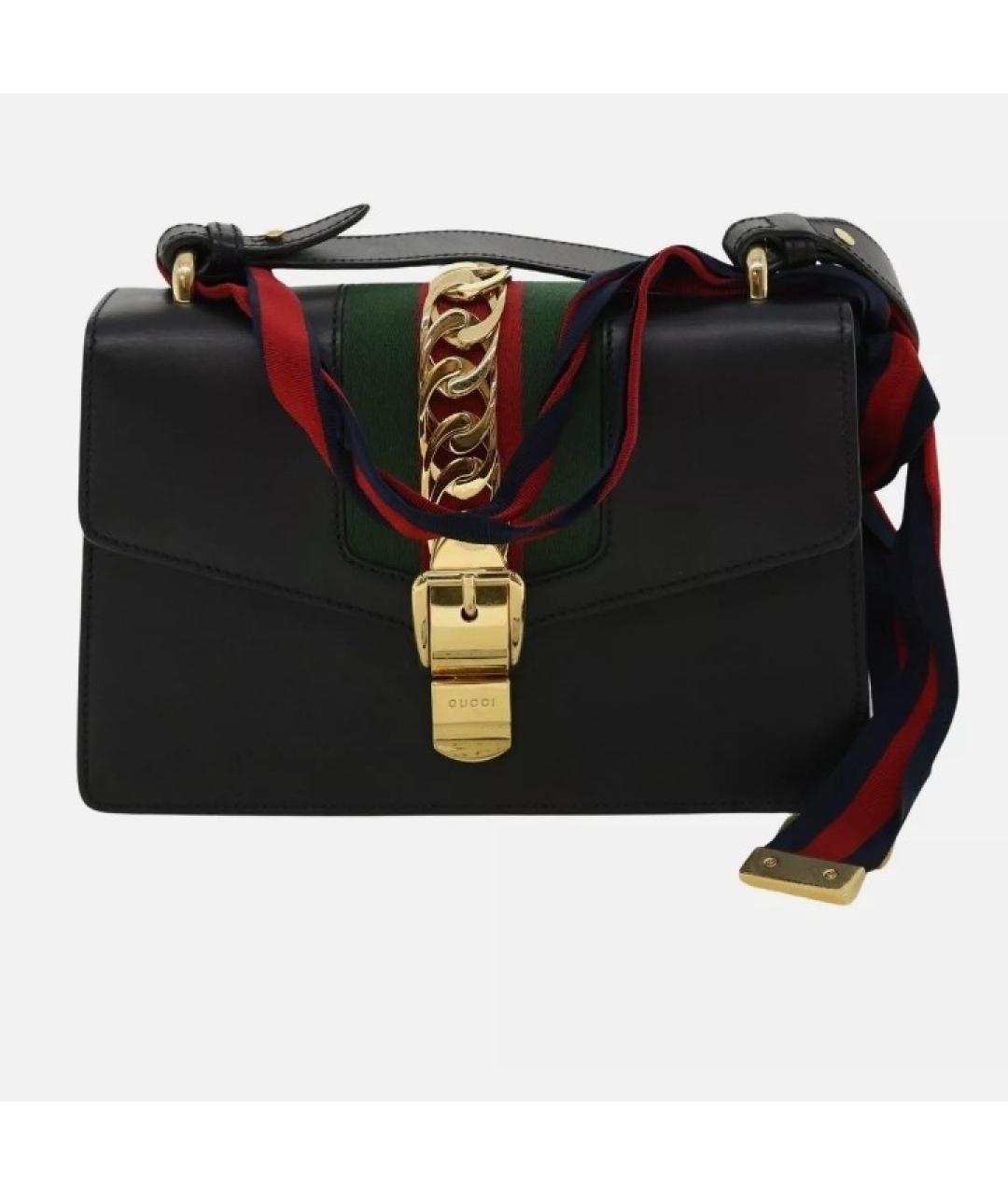 GUCCI Черная кожаная сумка через плечо, фото 1