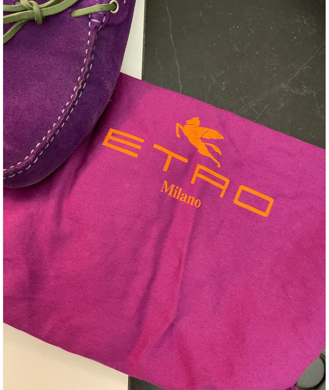 ETRO Фиолетовые замшевые мокасины, фото 7