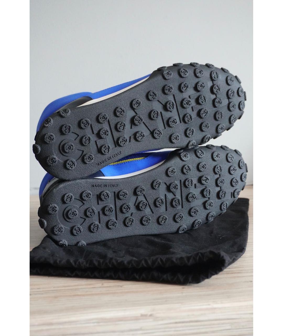 CHANEL PRE-OWNED Синие текстильные кроссовки, фото 5