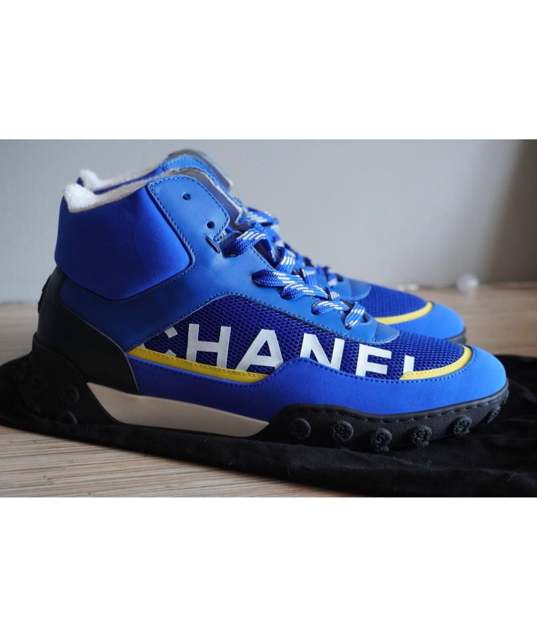 CHANEL PRE-OWNED Синие текстильные кроссовки, фото 9
