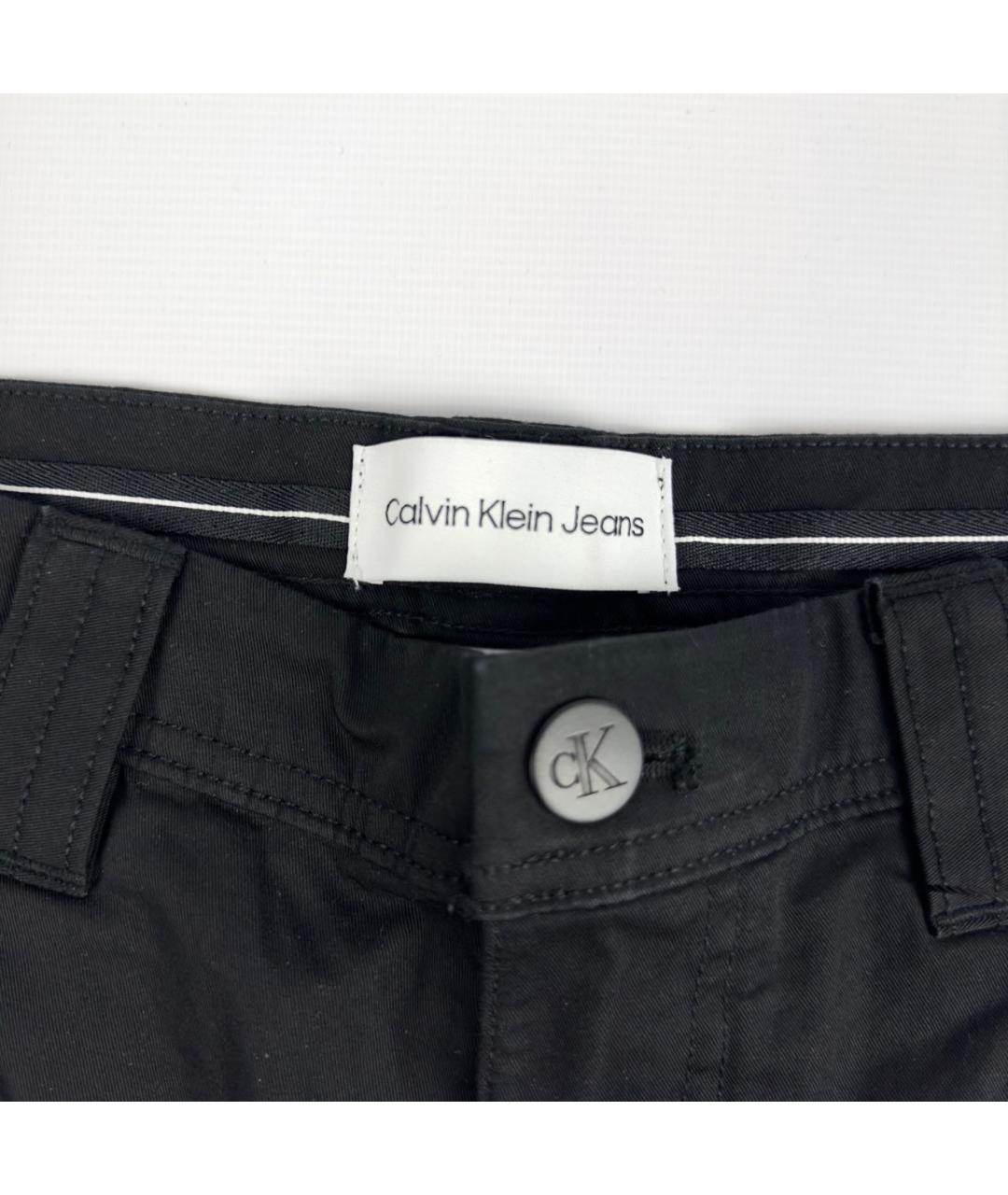 CALVIN KLEIN JEANS Черные хлопковые повседневные брюки, фото 4
