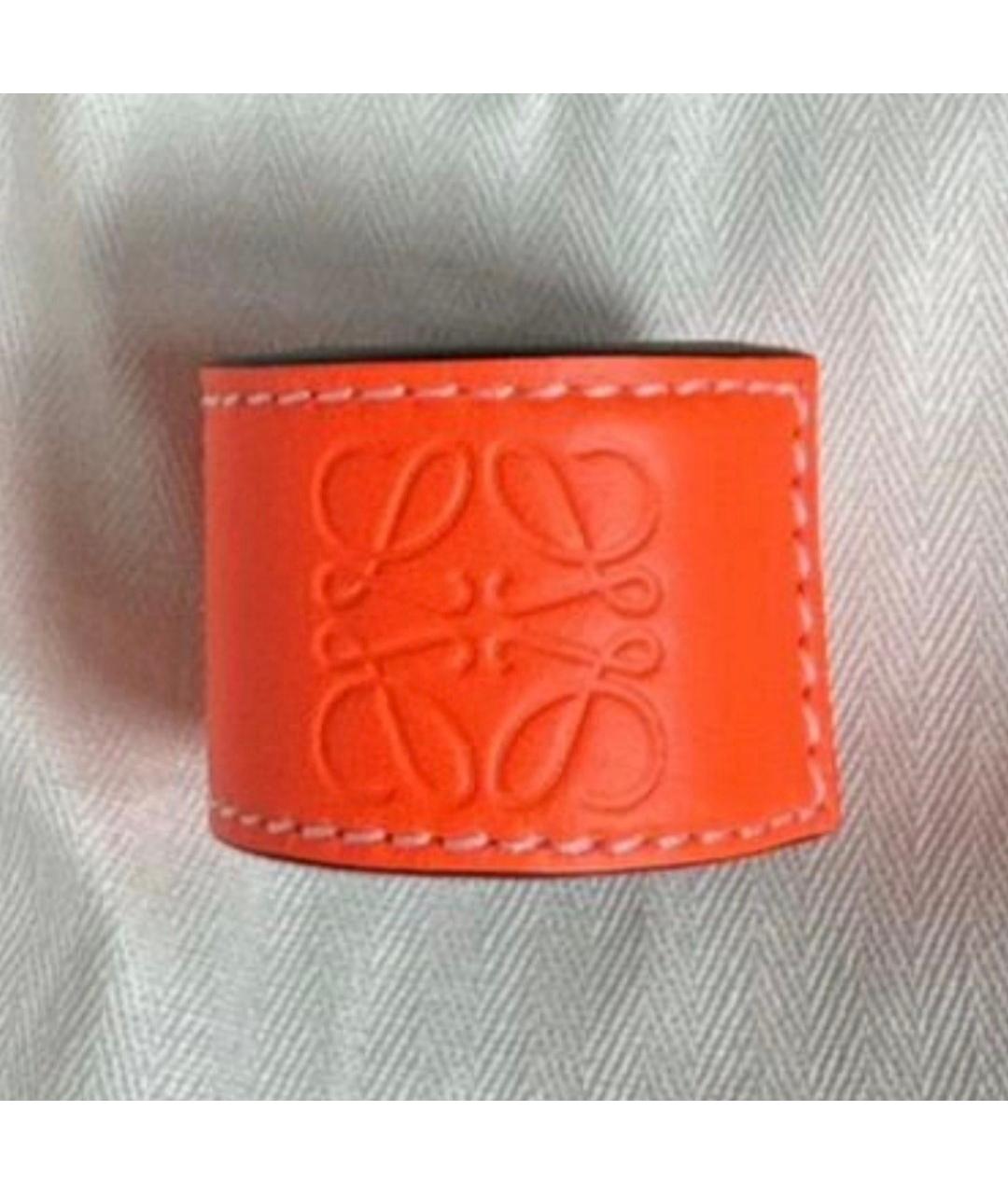 LOEWE Оранжевый кожаный браслет, фото 4