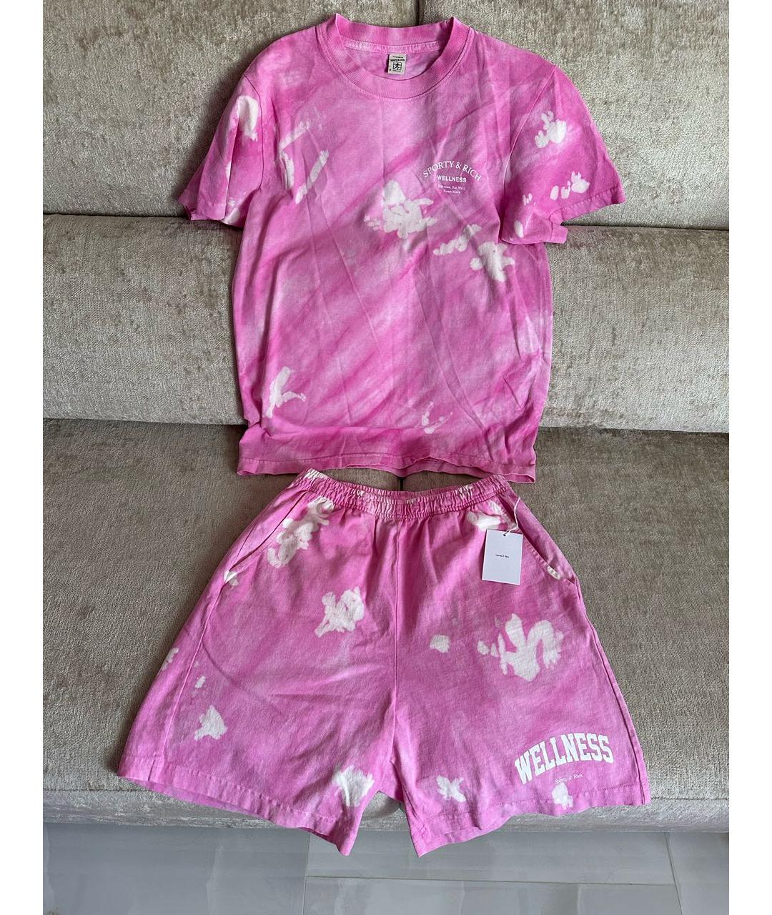 SPORTY AND RICH Розовый хлопковый спортивные костюмы, фото 9