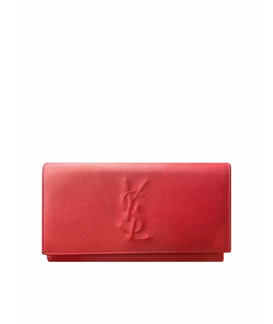 SAINT LAURENT Красный кожаный кошелек, фото 1