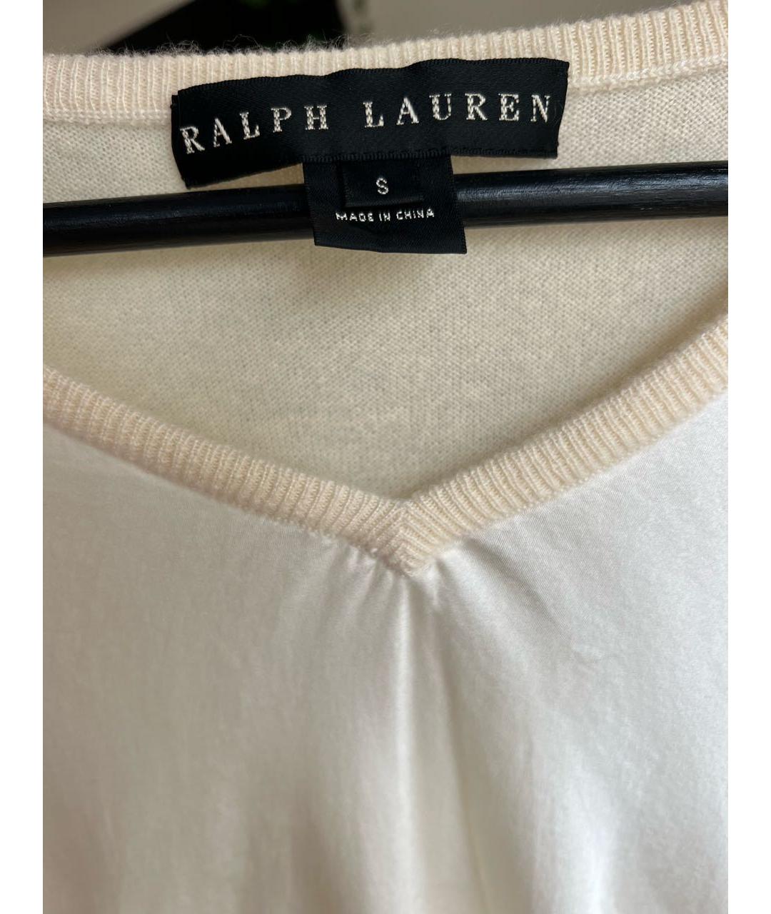 RALPH LAUREN Бежевый шелковый джемпер / свитер, фото 3