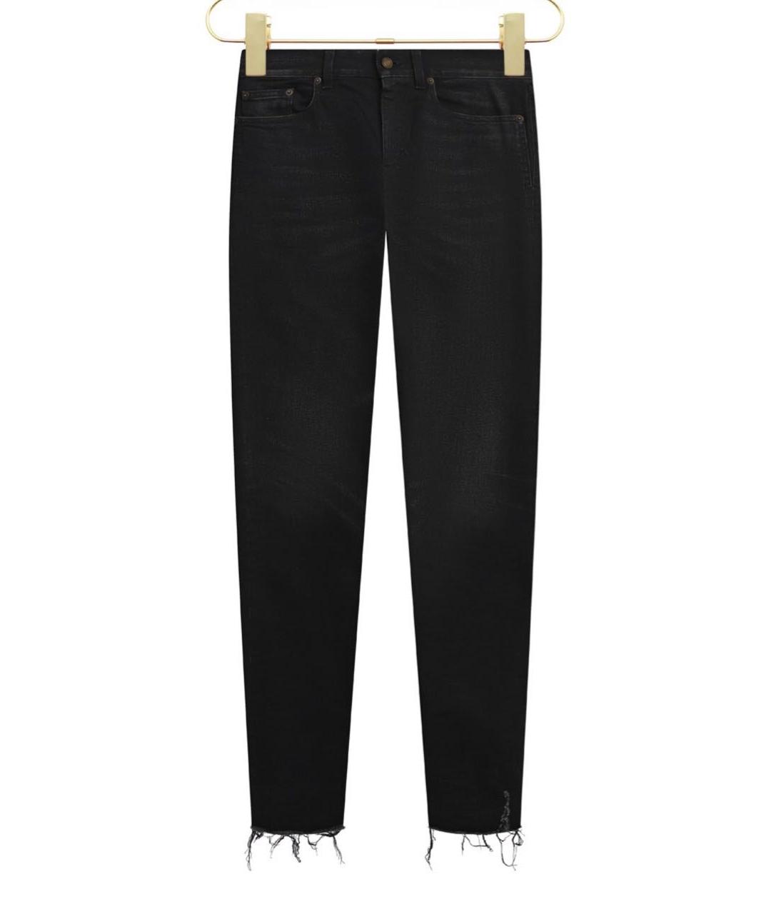 SAINT LAURENT Черные хлопко-эластановые джинсы скинни, фото 1