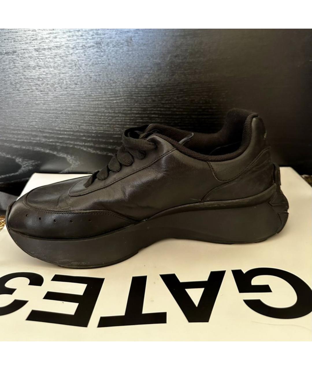 ALEXANDER MCQUEEN Черные кожаные кроссовки, фото 4