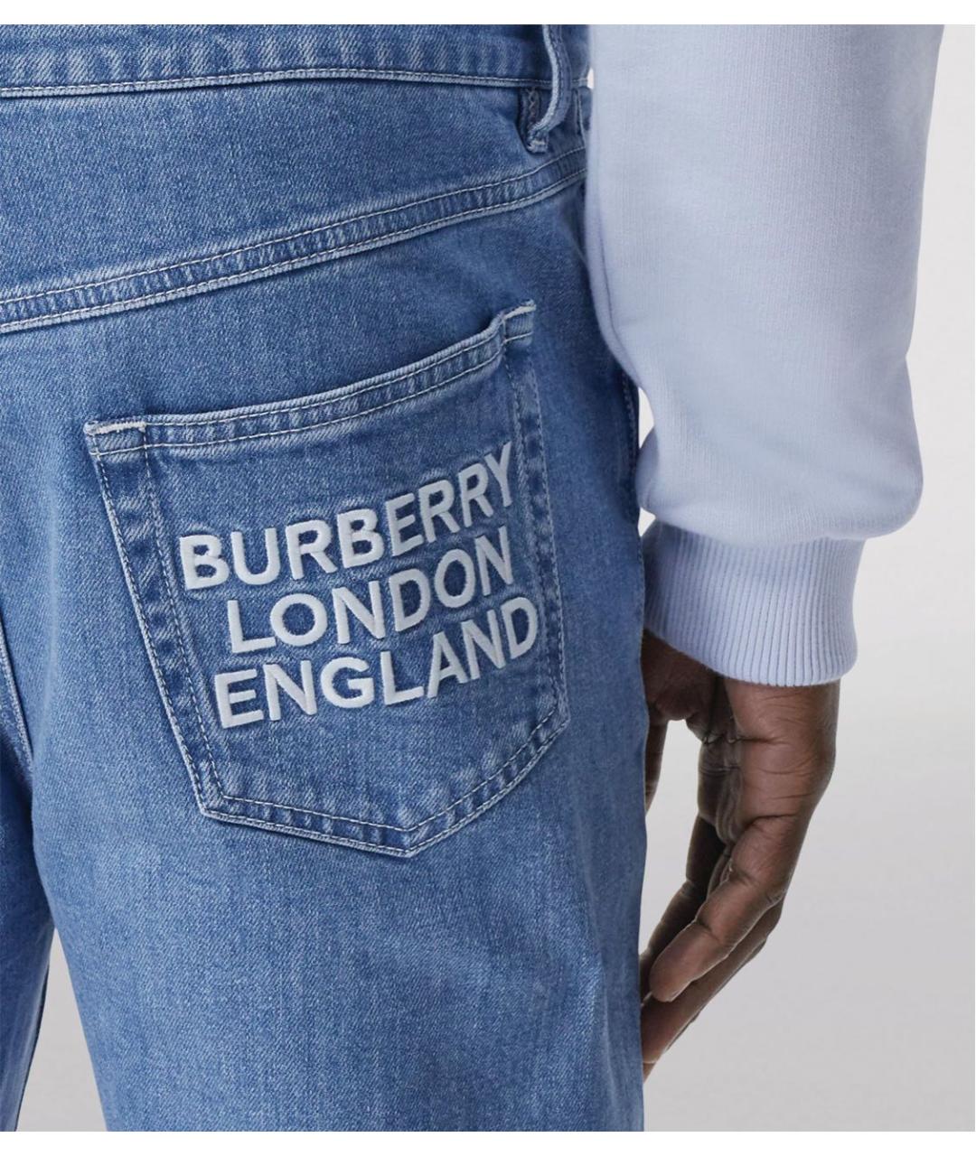 BURBERRY Голубые прямые джинсы, фото 6