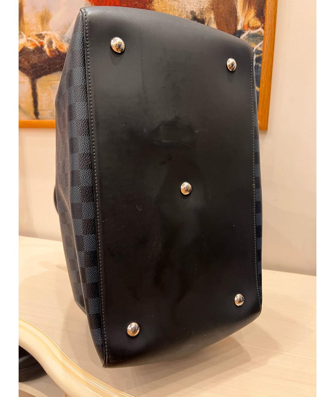 LOUIS VUITTON PRE-OWNED Темно-синяя кожаная дорожная/спортивная сумка, фото 8