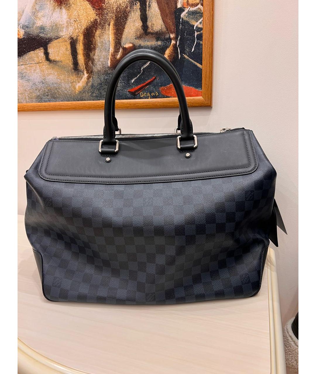 LOUIS VUITTON PRE-OWNED Темно-синяя кожаная дорожная/спортивная сумка, фото 9