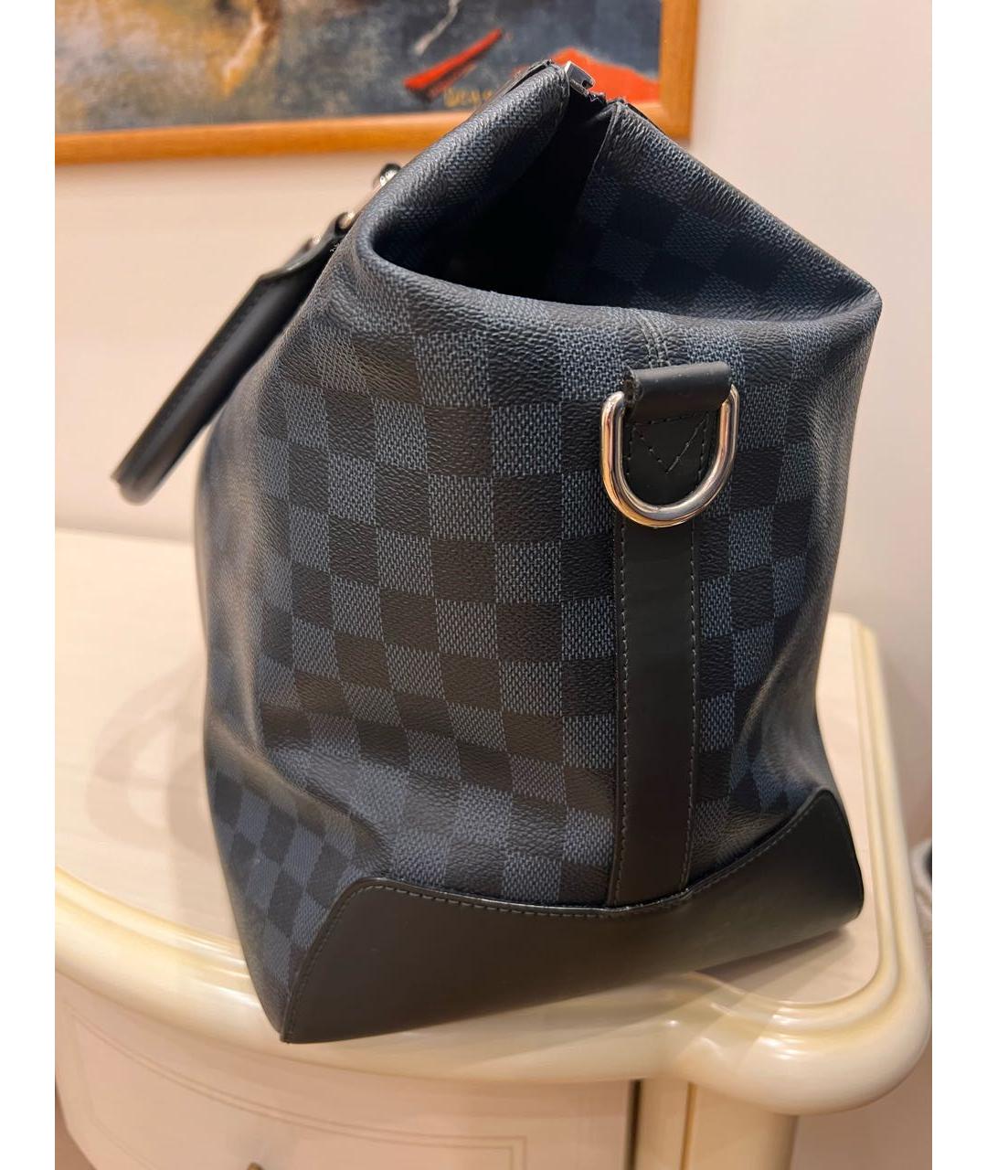 LOUIS VUITTON PRE-OWNED Темно-синяя кожаная дорожная/спортивная сумка, фото 2