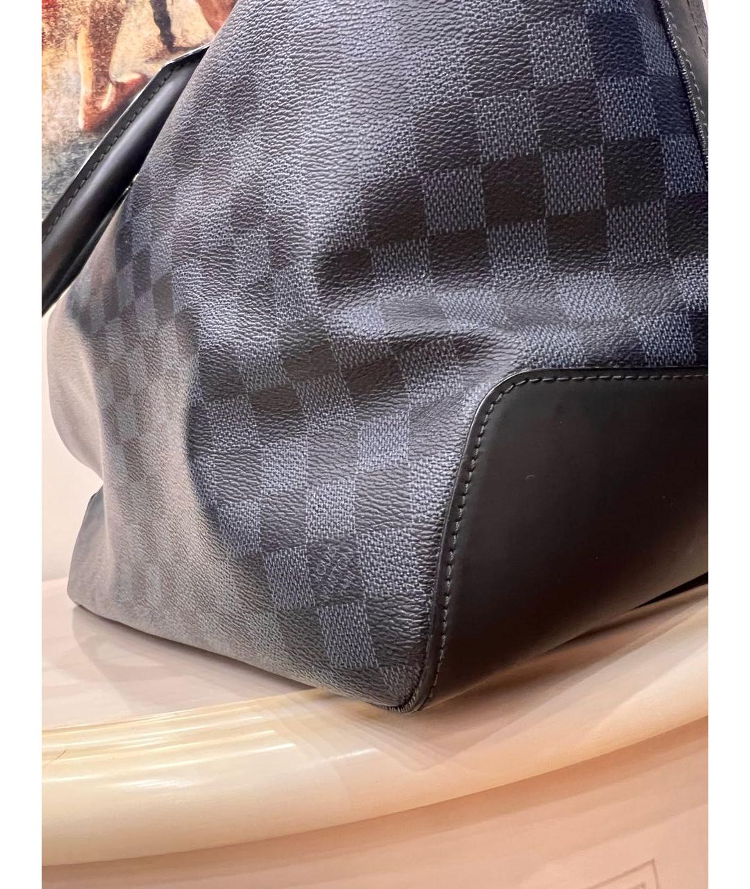 LOUIS VUITTON PRE-OWNED Темно-синяя кожаная дорожная/спортивная сумка, фото 7