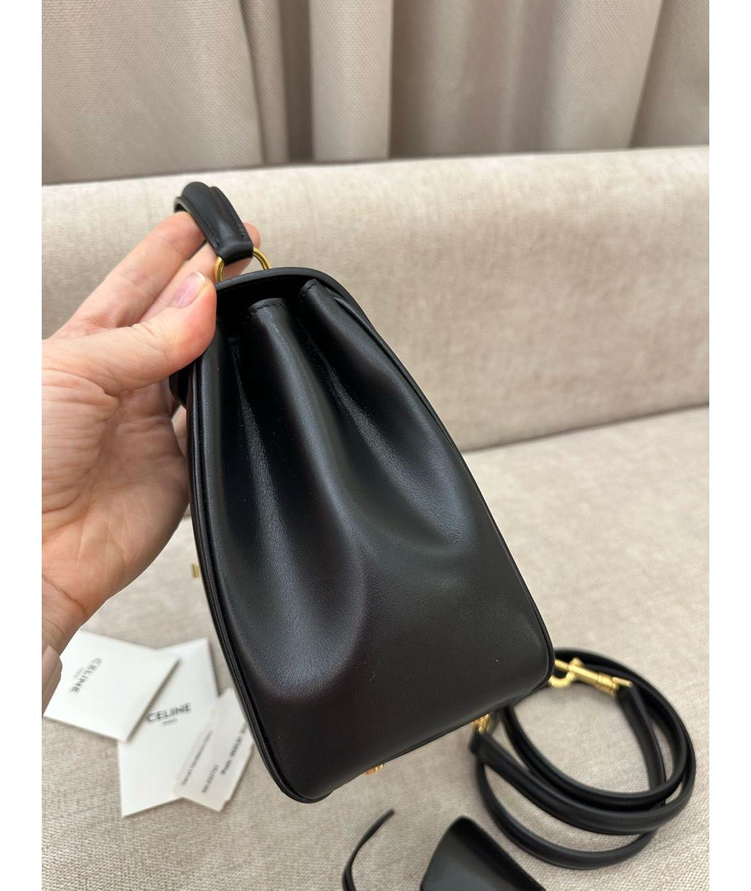 CELINE Черная кожаная сумка через плечо, фото 5