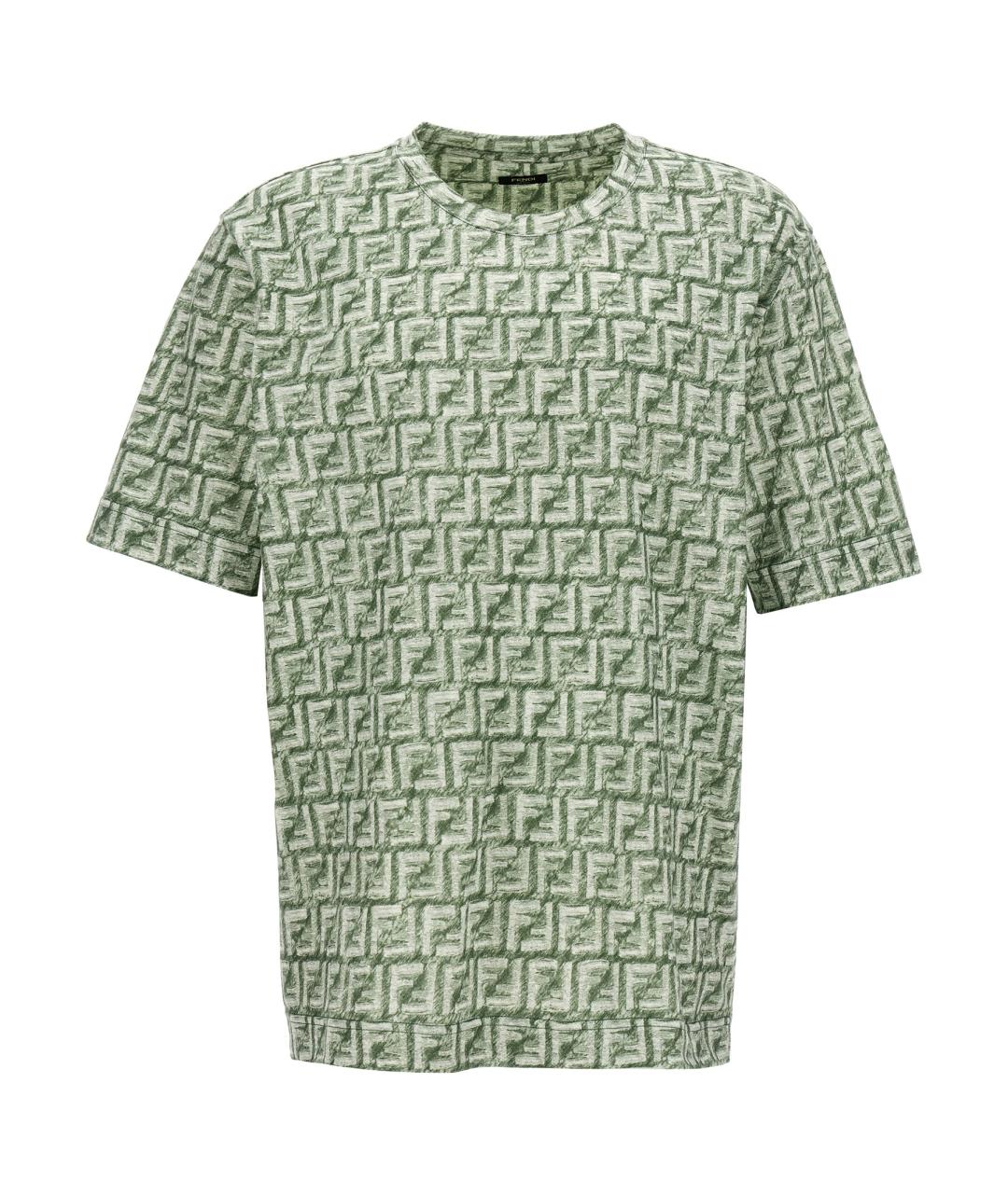 FENDI Зеленая хлопковая футболка, фото 1