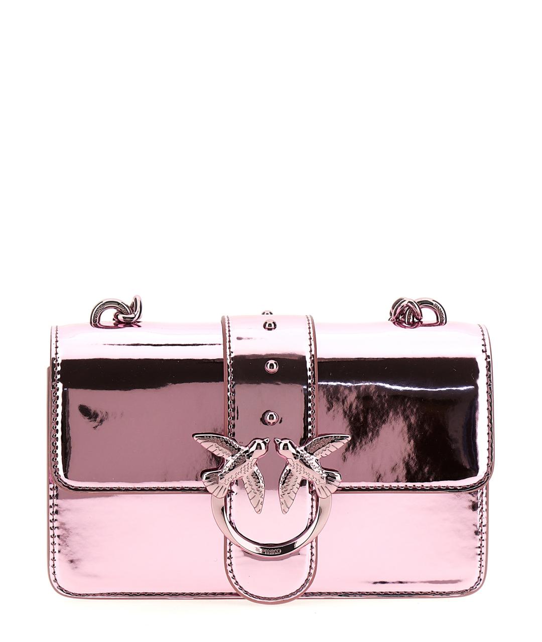 PINKO Розовая кожаная сумка через плечо, фото 1
