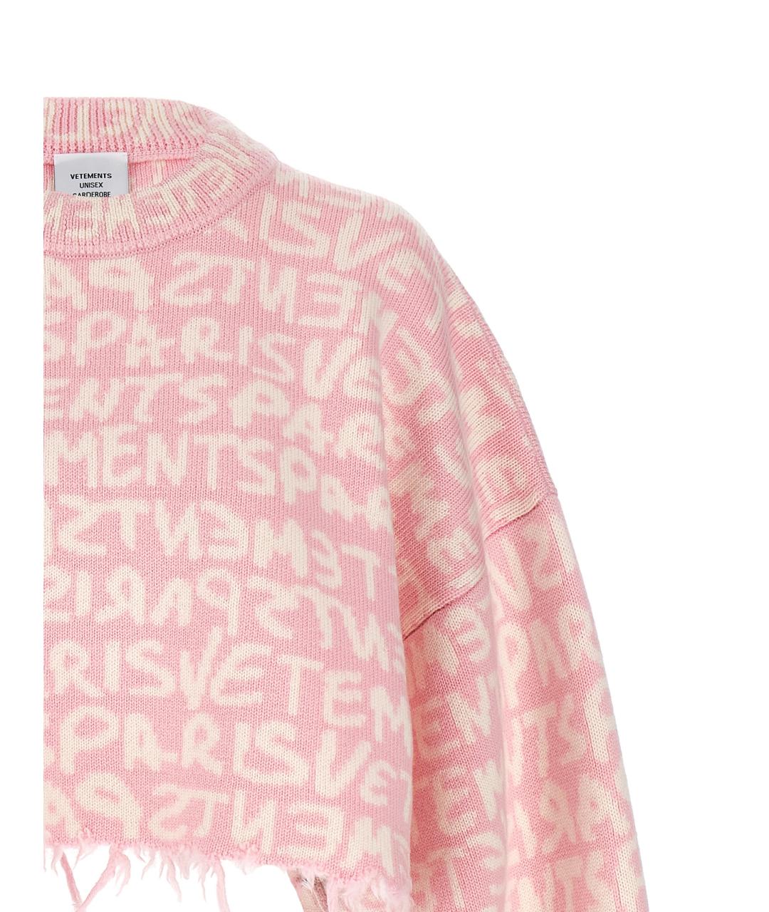 VETEMENTS Розовый шерстяной джемпер / свитер, фото 3