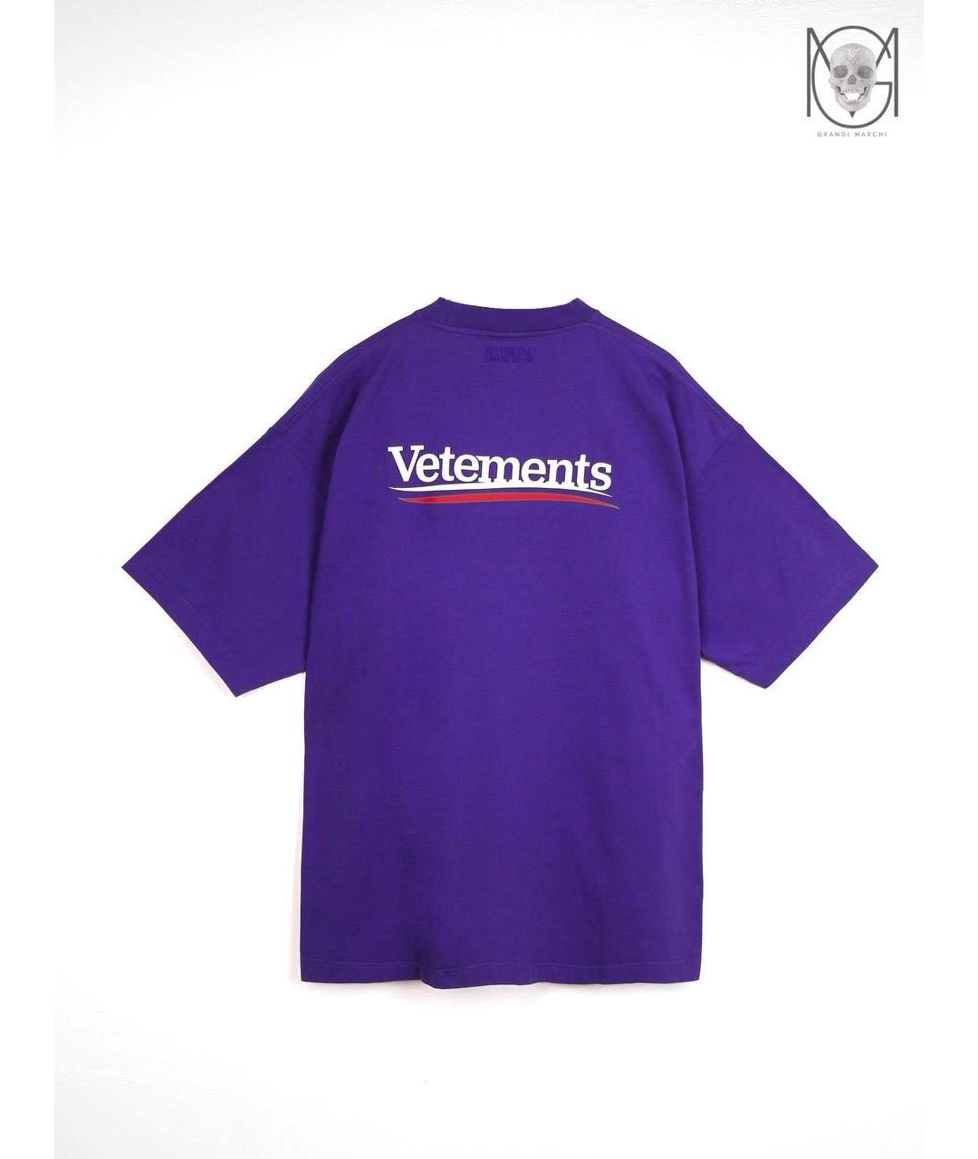 VETEMENTS Фиолетовая хлопковая футболка, фото 2