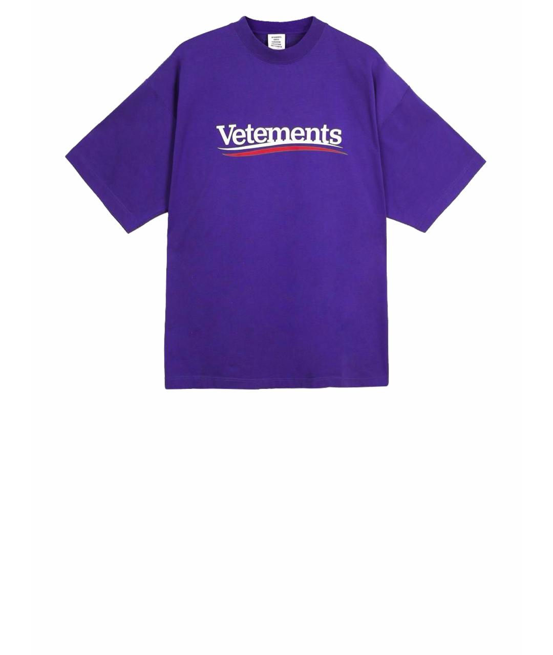 VETEMENTS Фиолетовая хлопковая футболка, фото 1