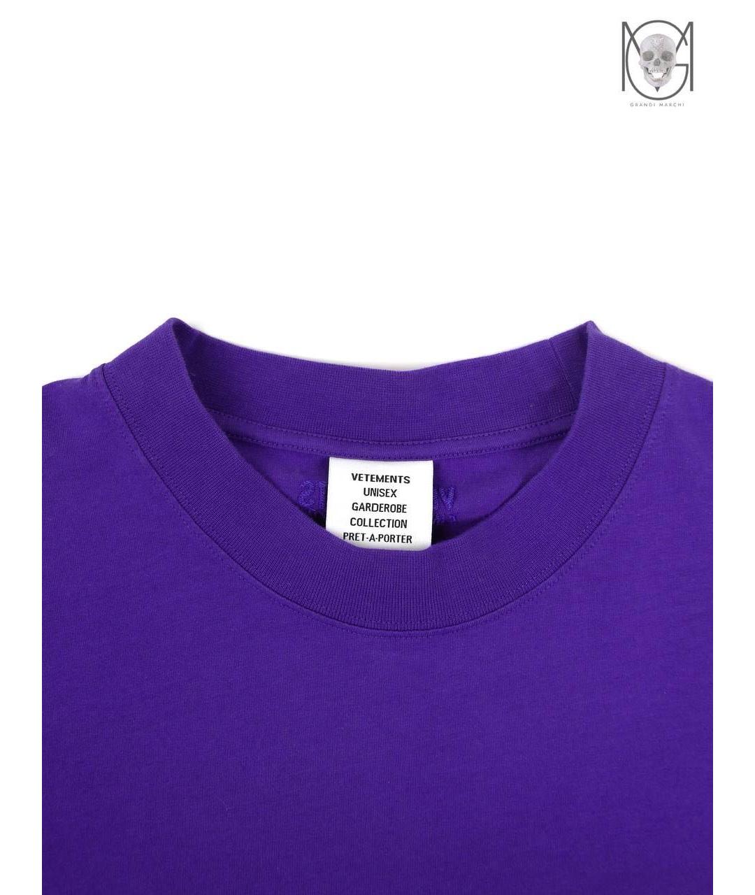 VETEMENTS Фиолетовая хлопковая футболка, фото 6