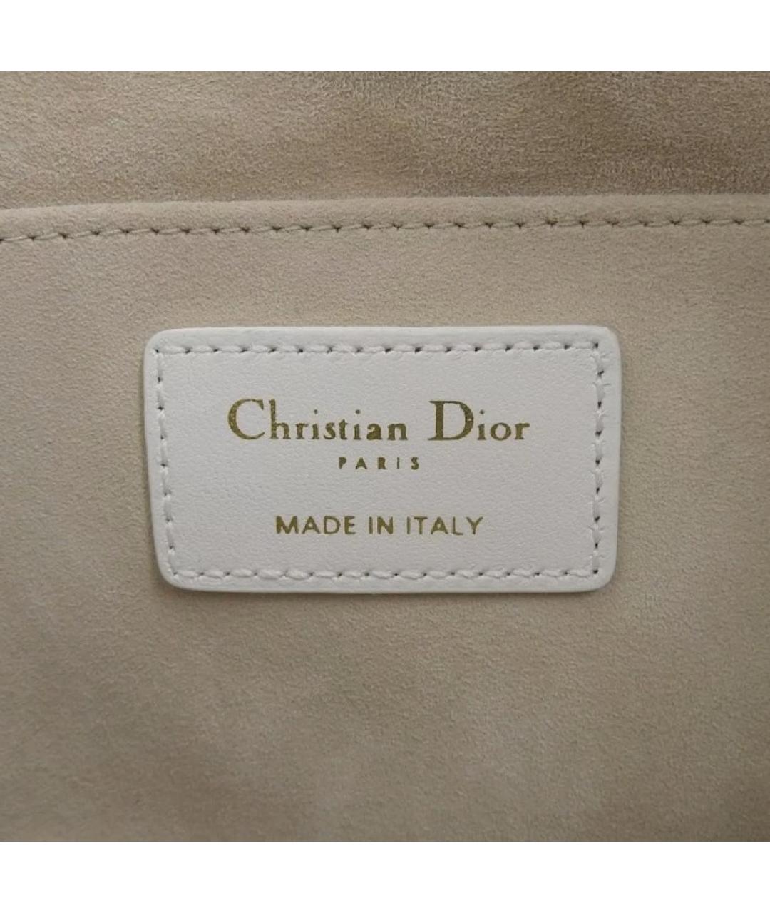 CHRISTIAN DIOR Бежевая кожаная сумка через плечо, фото 4