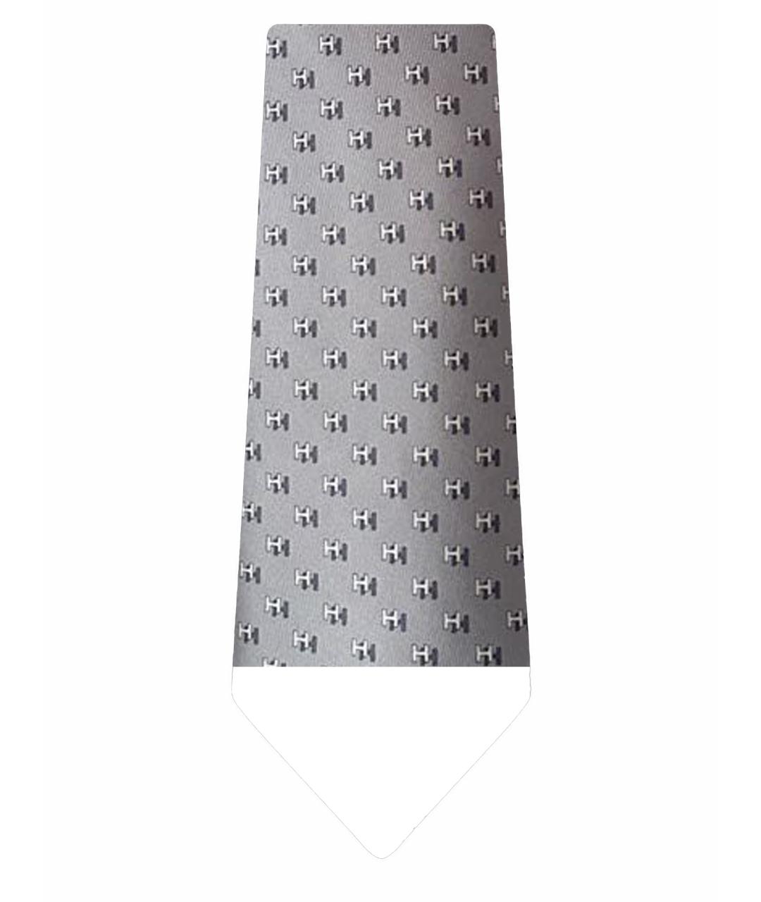 HERMES PRE-OWNED Серый шелковый галстук, фото 4
