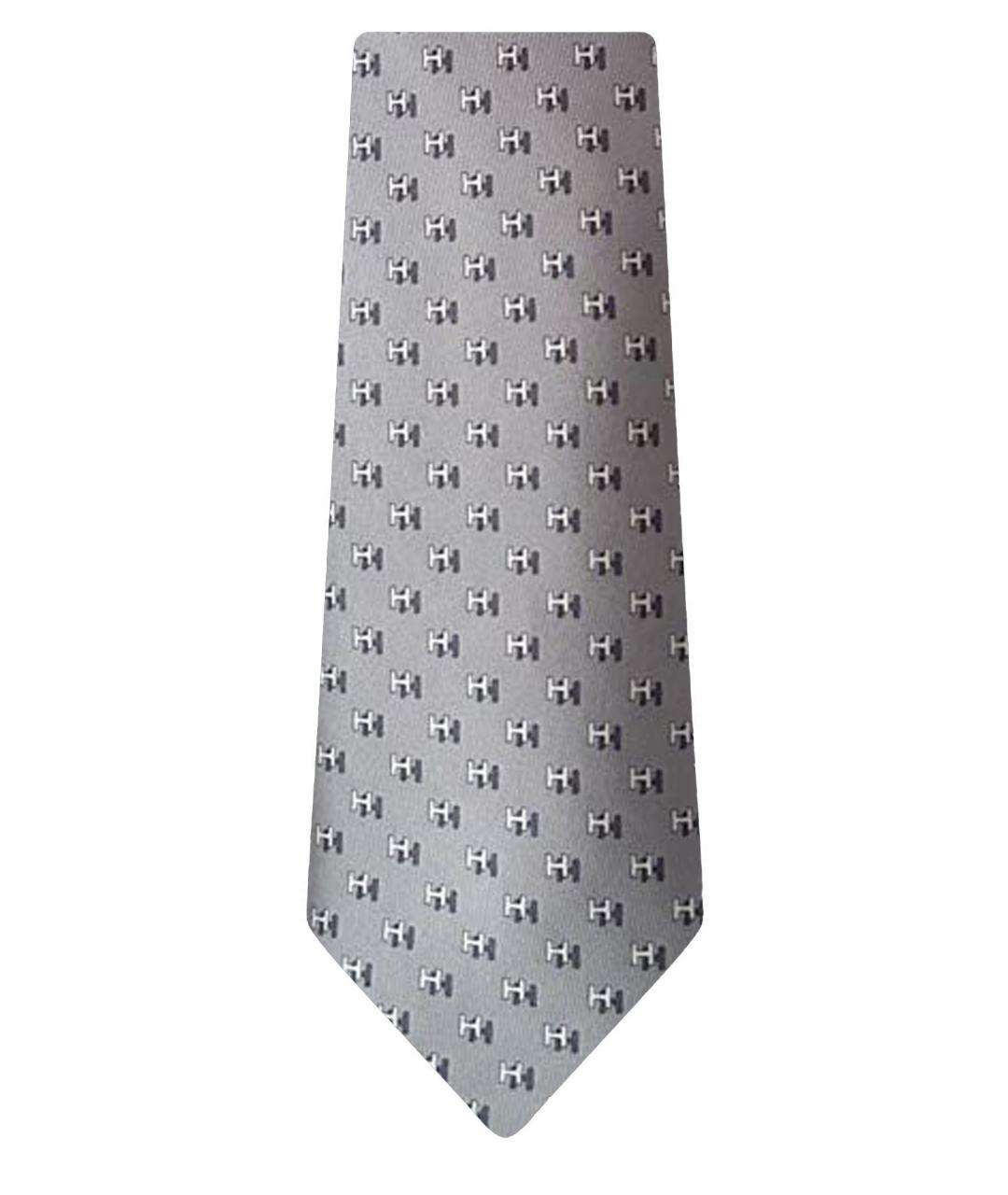 HERMES PRE-OWNED Серый шелковый галстук, фото 1