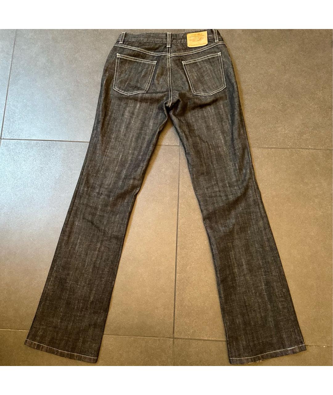 LOUIS VUITTON PRE-OWNED Антрацитовые хлопко-эластановые прямые джинсы, фото 2