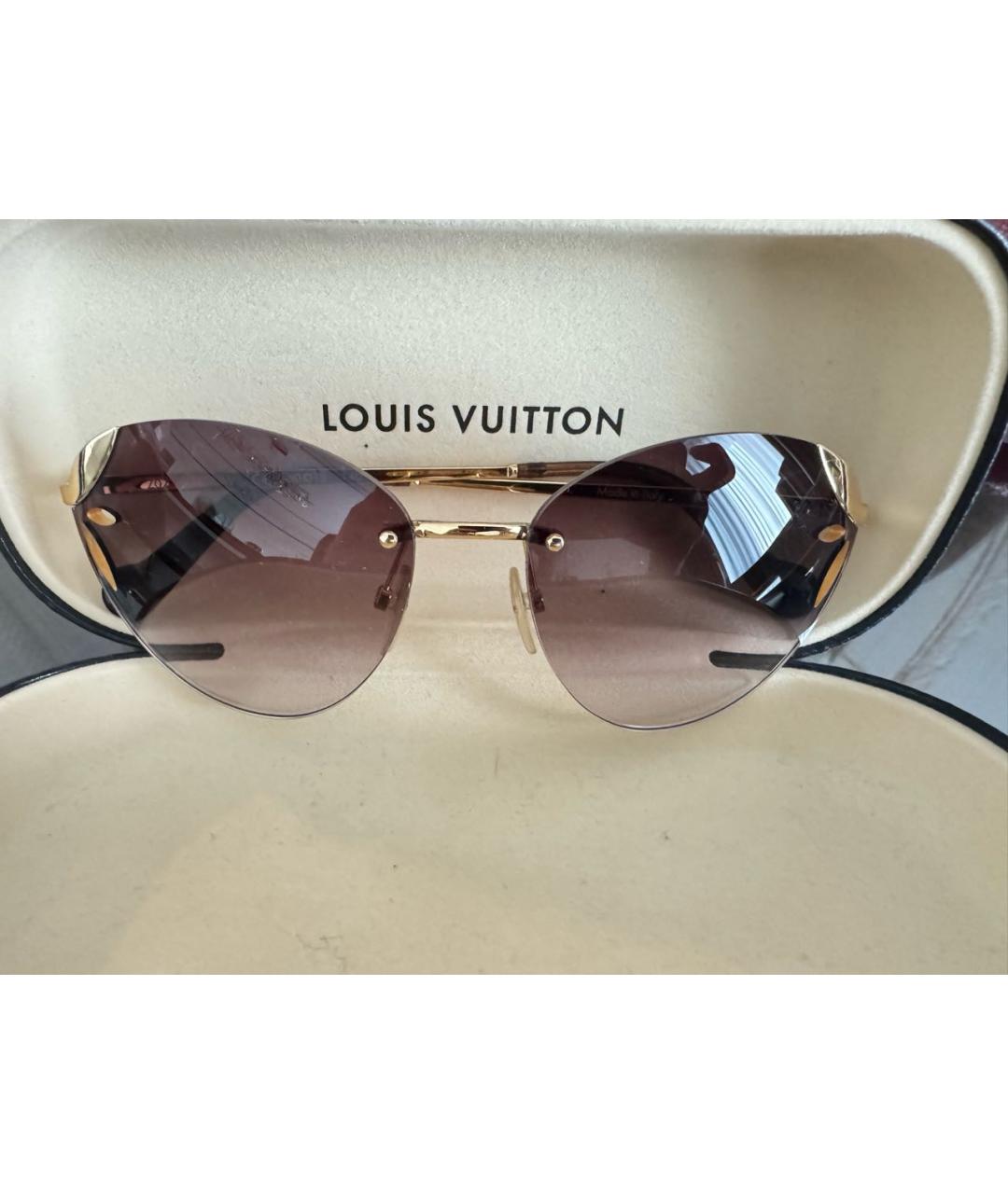 LOUIS VUITTON PRE-OWNED Золотые металлические солнцезащитные очки, фото 9