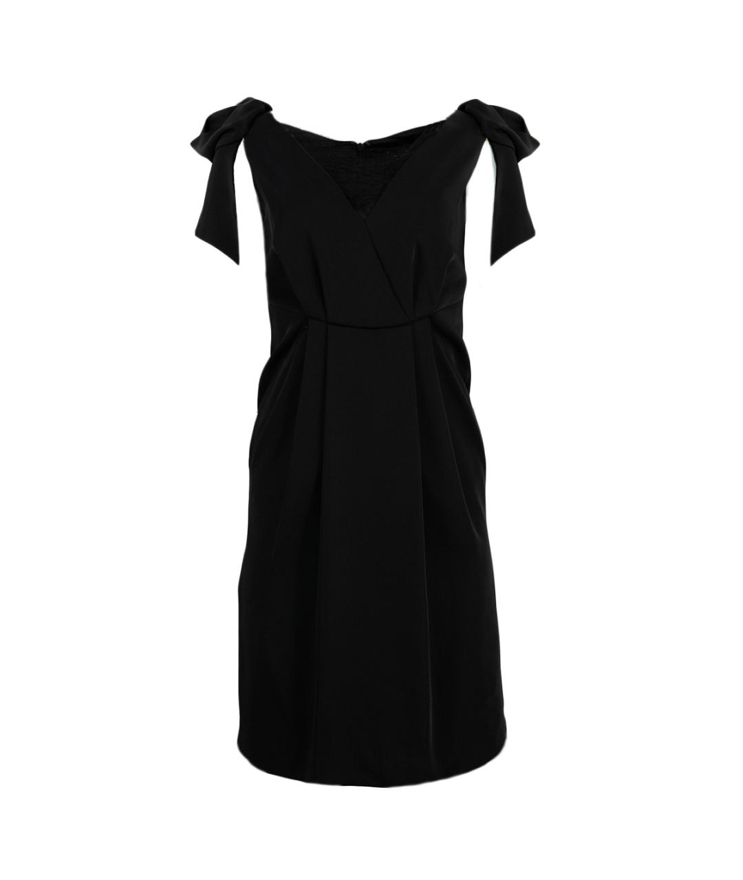 CAROLINA HERRERA Черное шелковое коктейльное платье, фото 1