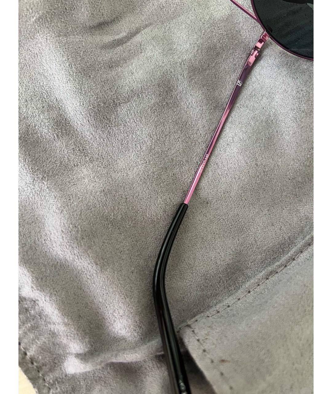 LINDA FARROW Розовые металлические солнцезащитные очки, фото 4