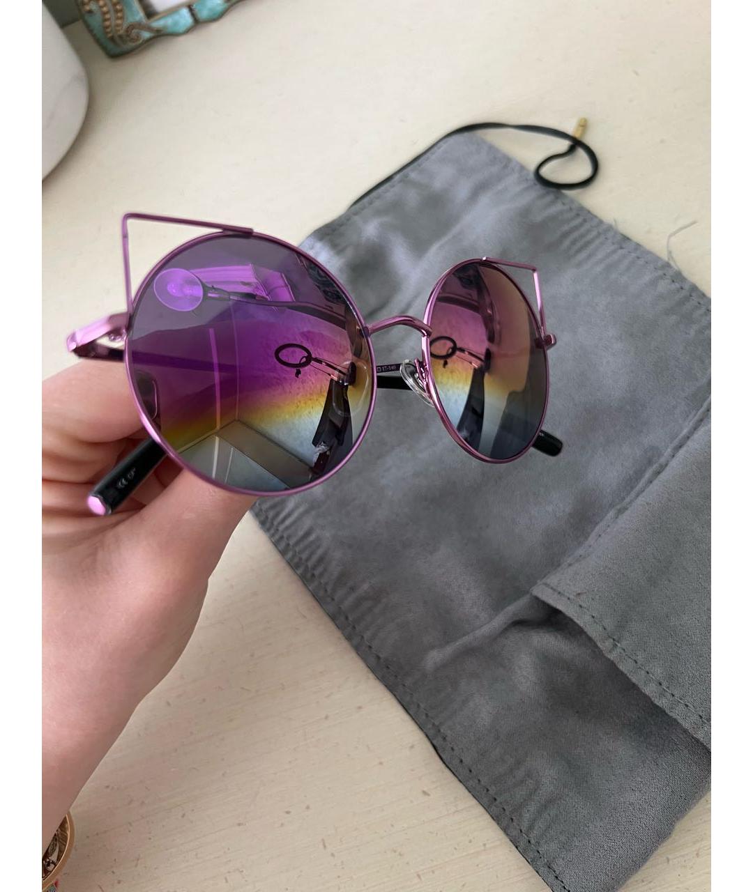 LINDA FARROW Розовые металлические солнцезащитные очки, фото 2