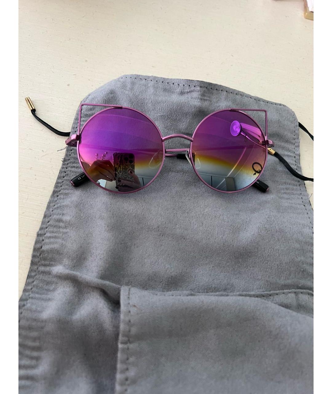 LINDA FARROW Розовые металлические солнцезащитные очки, фото 5