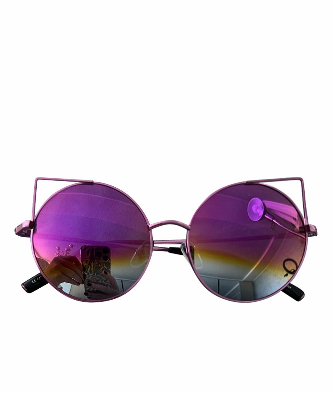 LINDA FARROW Розовые металлические солнцезащитные очки, фото 1