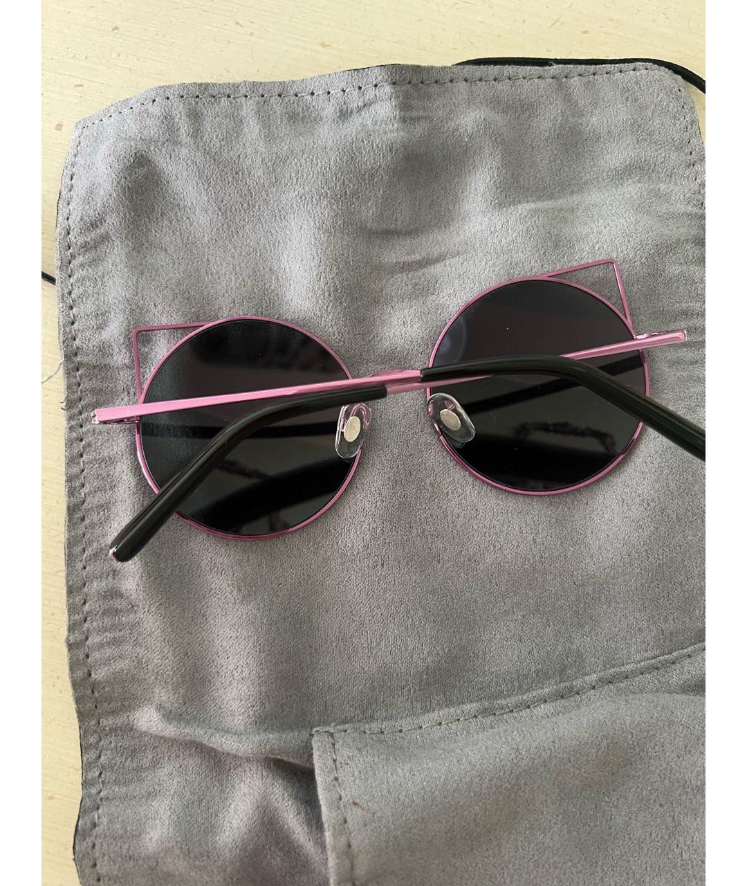 LINDA FARROW Розовые металлические солнцезащитные очки, фото 3