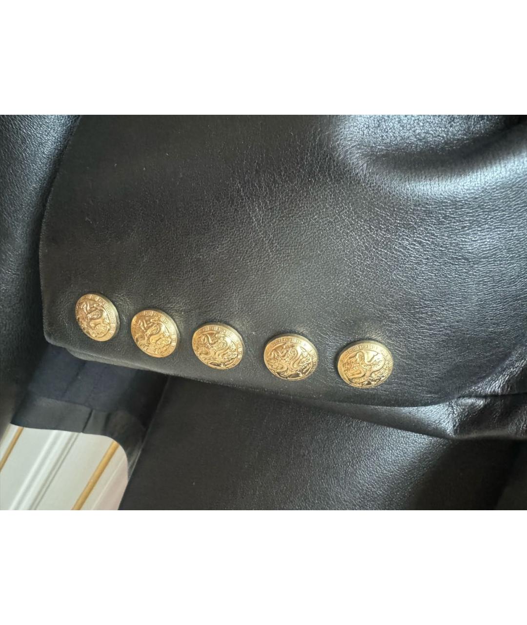 BALMAIN Черная кожаная куртка, фото 4