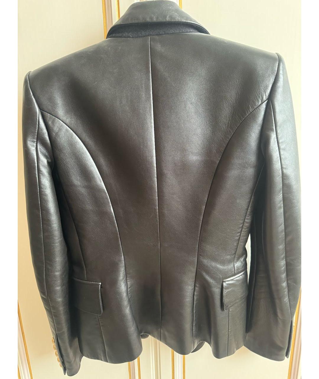BALMAIN Черная кожаная куртка, фото 2