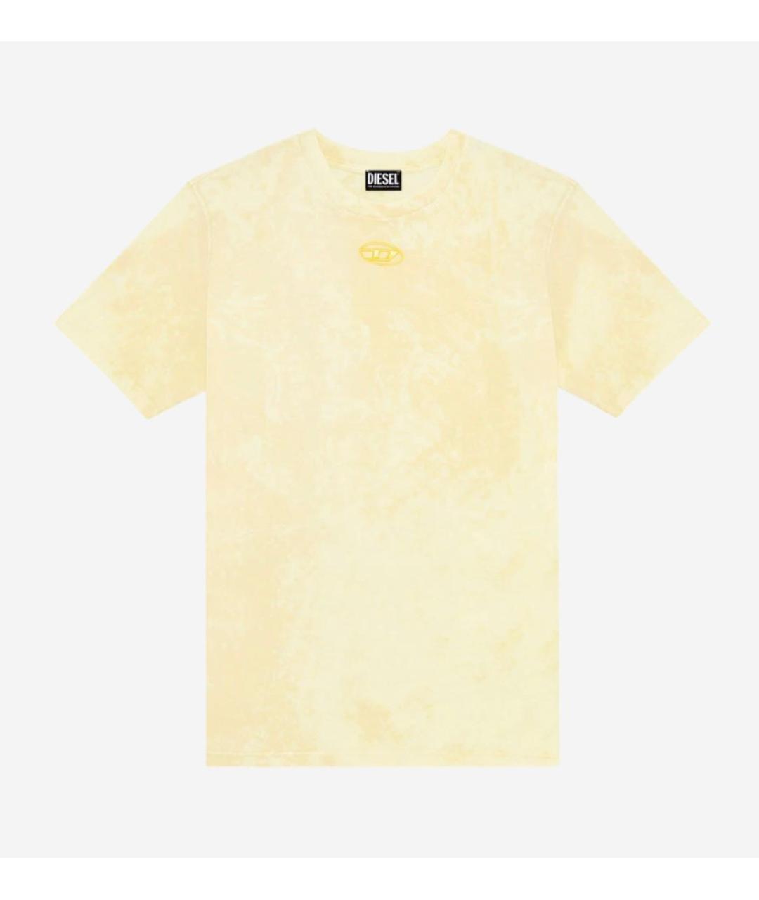 DIESEL Желтая хлопко-полиэстеровая футболка, фото 5