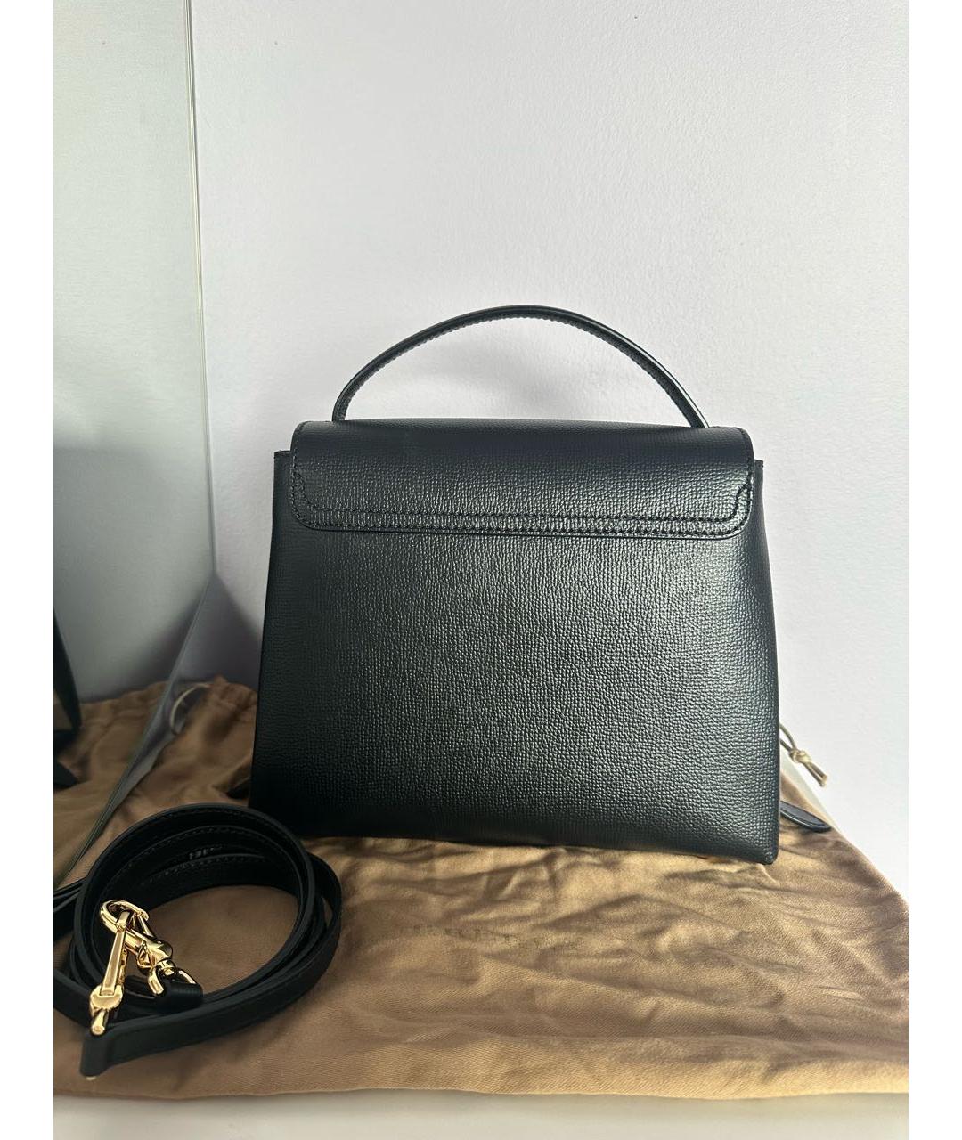 BURBERRY Черная кожаная сумка тоут, фото 3